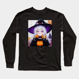 Enchanting World: Portrait of a Young Witch Girl Long Sleeve T-Shirt